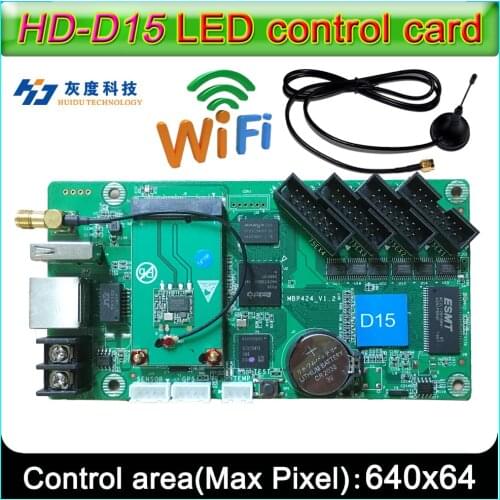 HD-D15 Full-Color LED Sign Controller,Onboard HUB75 Interface,Support WiFi Network RJ45, U-Disk Communication