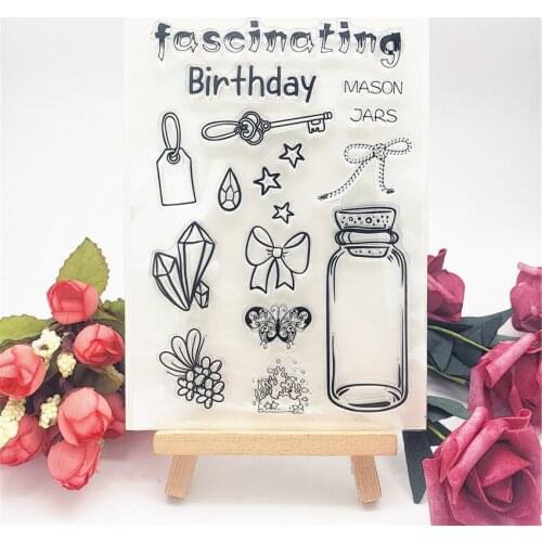 Hot selling Wishing bottle alphabet transparent clear stamp / silicone seal roller stamp DIY scrapbook album / card production