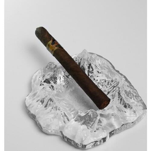 Crystal Heavy Glass Ashtray for Indoor and Outdoor Office Decorative, Portable Ashtrays Ash Holder Tray for Cigarettes