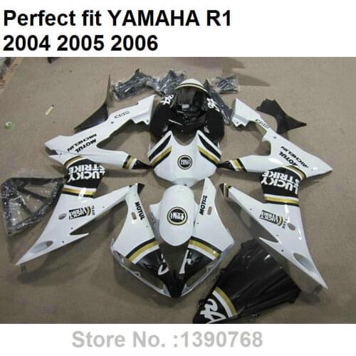 Bodywork kit for YAMAHA YZF R1 04 05 06 white black, full tank cover
