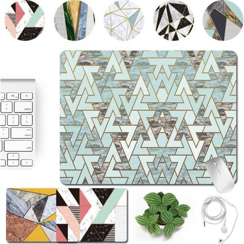 Portable 25x21cm Smooth Gaming Mouse Mat Home Office Accessories Mousepad PU Leather Geometry Pattern Series Mouse Pad
