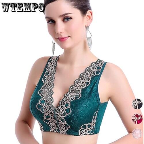 Lace Bra for Women Push Up Sexy Bras Seamless Floral Deep V Brassiere 2021 New Crop Tops Woman Wireless Underwear Bralette 20C