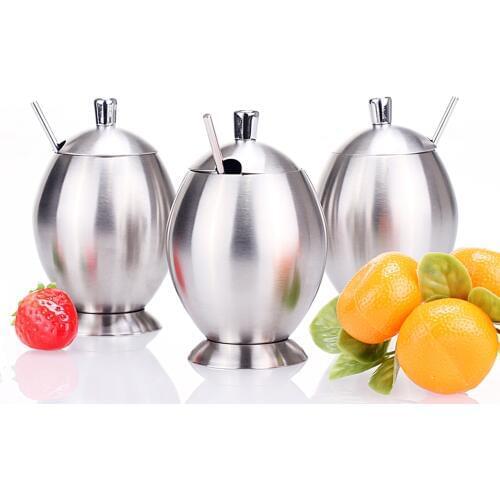 Kitchen Utensils Stainless Steel Seasoning Cans Necessary Jar Sugar Salt Pepper Herbs Storage Bottle Pigs Cellars Servers