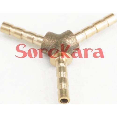 LOT 2 Y Hose Barb I/D 6mm 3 Ways Brass coupler Splicer Connector fitting for Fuel Gas Water