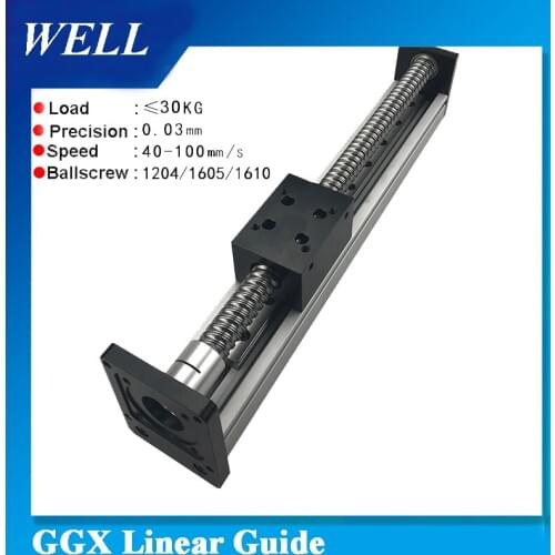 Free Shipping Effective Travel 50-1000mm 1204 1605 1610 12 16mm Ballscrew Linear Guide Moving Table Slide Rail CNC 3D Printer