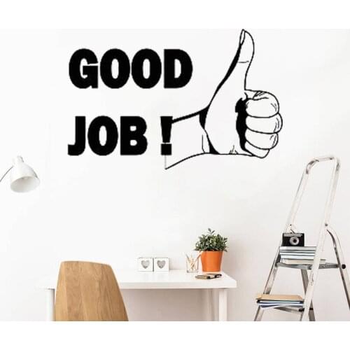 Wall Stickers For Office Decoration Viny Decals Good Joob Phrase Murals Motivational Inspirational Removable Decor C13-10
