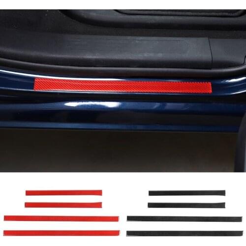 BAWA Threshold for Dodge RAM Soft Carbon Fiber Car Door Sill Strip Guard Scuff Thresholds Accessories for Dodge Ram 2018