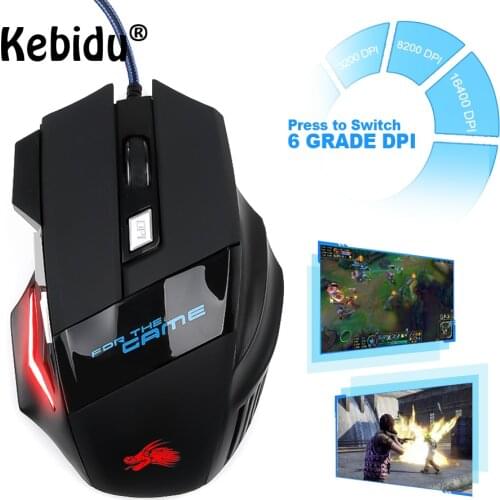 Kebidumei Professional Wired Mouse 7 Button 5500 DPI LED Optical USB Computer Mouse Gamer Mice X7 Gaming Mouse For PC Laptop