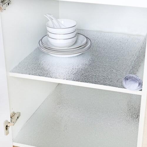 Cabinets Dampproof Mat Paper Aluminum Oil Heat Insulation Membrane in the Kitchen Kitchen Oil Proof Aluminum Film Shelf Liner Si