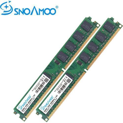 SNOAMOO RAM PC DDR2 2GBX2pcs 667MHz 800MHz PC2-6400S Desktop RAMs 240-Pin 1.8V DIMM For Compatible Computer Memory Warranty