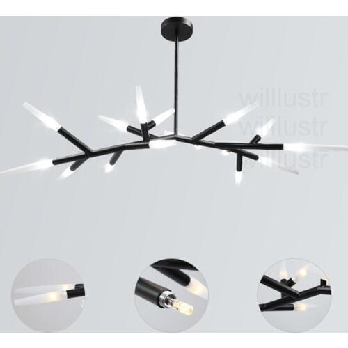 Modern black trunk suspension light LED lamp frosted glass lampshade art deco design dinning room restaurant pendant light