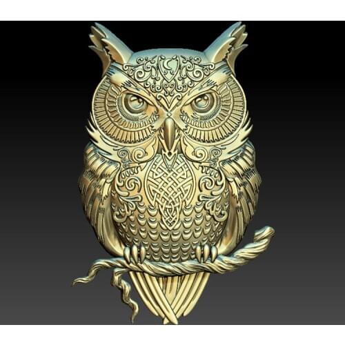 STL 3D Model Owl for CNC Router Aspire Artcam 3D Printer Engraver