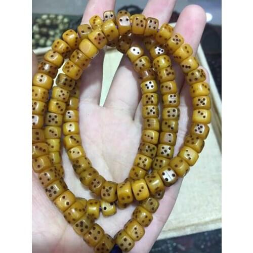 The Tibetan Folk traditions pass the baby antique bone rosary jade to the ancient patina, which is of high value for collection