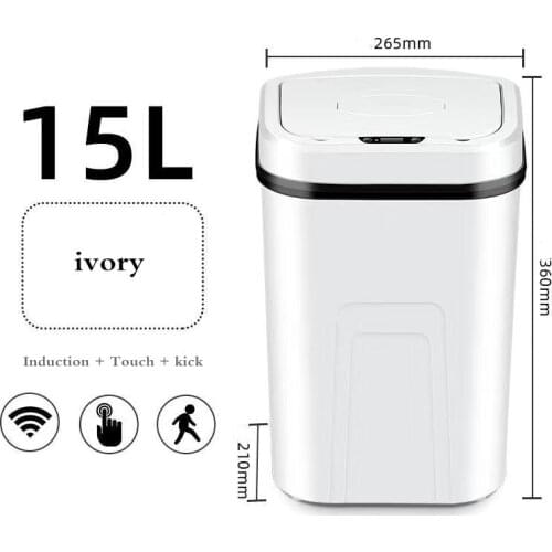 Smart automatic touchless bin trash bin with sensor living room kitchen toilet large waterproof electric garbage can with cover