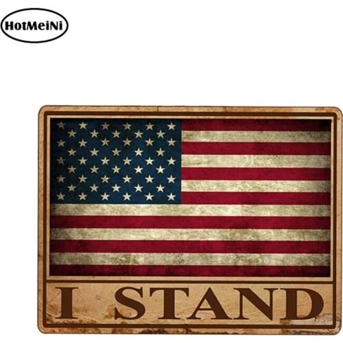 HotMeiNi RUSTIC I Stand USA American Flag Sticker Vinyl Decal US America Merica Proud Citizen Car Truck Vehicle Graphic Laptop