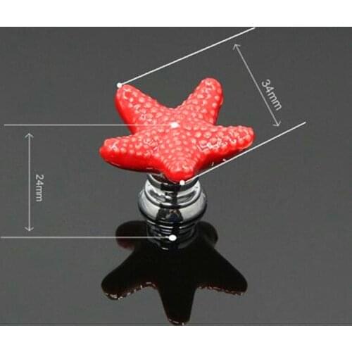 1Pc Cartoon Children Room Ceramic Cabinet Knobs Starfish Shape Wardrobe Handle Garden Door Handle Cabinet Handles for Kids