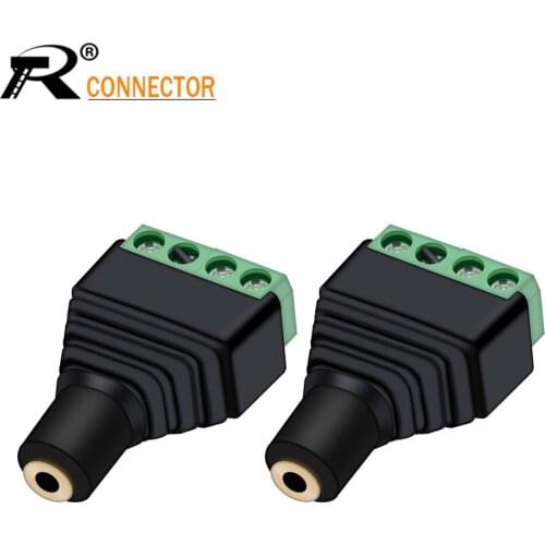 10pcs Video Balun 3.5mm 1/8" stereo female to AV Screw Terminal Stereo jack female 4 pin Terminal Block Plug connector