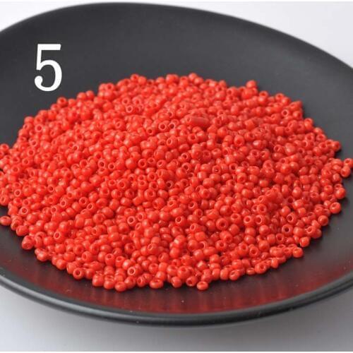 Nice 16g 1000pcs 2mm 12/0 Red Solid Color Opaque Round Loose Spacer Beads Cezch Glass Seed Beads Jewelry Making DIY Garment Bead