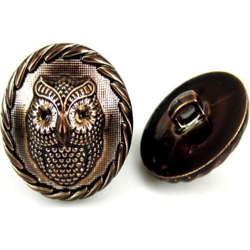 12Pcs 1" Owl Buttons Round Plastic Buttons For Clothing Accessories Apparel Sewing Crafts 25.0mm Dia
