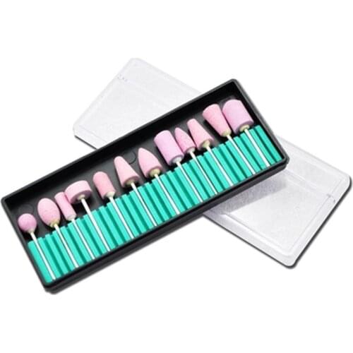 12Pcs Ceramic Nail Drill Bits Electric Manicure Head Replacement For Manicure Machine Pedicure Polishing Cutter Nail Files Tools