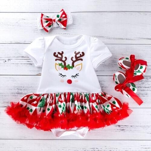 2020 Baby Girls Christmas Clothing Princess 0-24 Months Kids Girls Clothing Christmass Girls Outifts Girl Baby Outfits