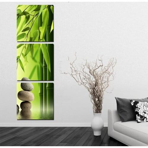 3 Pcs Spa Stone Bamboo Home Decoration Canvas Prints Pictures For Living Room no frame art prints