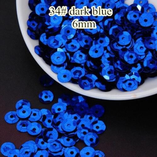 50g 6mm Cup Round Sequin Paillettes Sewing Decoration DIY Dark Blue