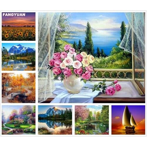 Full Drill Diamond Painting Mountain Embroidery Diamond Mosaic Landscape Handmade Gift 5D Home Decor Cross Stitch Kits Picture