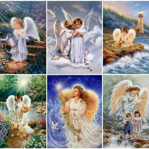 DIY Diamond Painting Angel Portrait Diamond Embroidery Elfin Rhinestone Painting Diamond Mosaic Kids Hobby Handmade