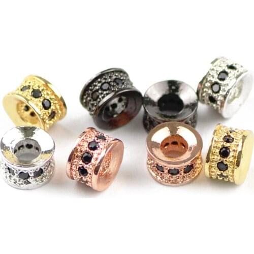 6*4mm Gold Copper Cubic Flat Cylinder Round Spacer loose beads for Jewelry Making Accessories Bracelet Hole Gasket Finding DIY