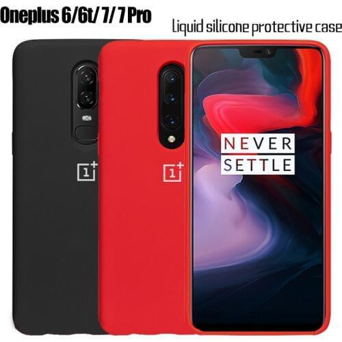Oneplus 7 7T Pro official Liquid Silicone TPU Protective Case Oneplus 6 6T/9P Official Silicone Full Protective Phone Cover Case