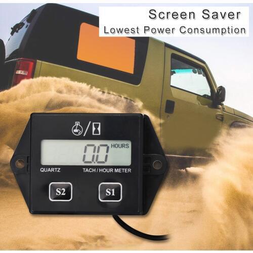 Digital Engine Tachometer Tach Hour Meter Digital Tachometer Gauge Inductive Rpm Meter Motorcycle LCD Display For Motor Car Boat