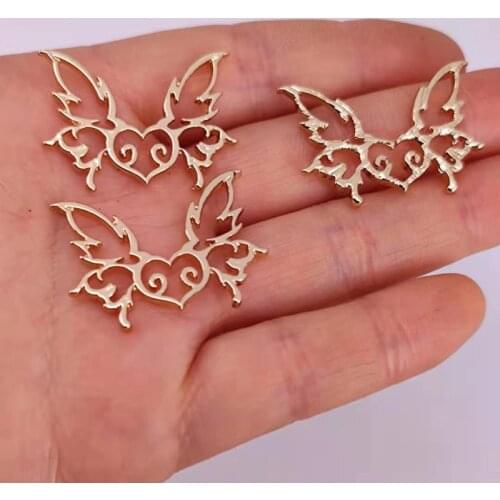 Hzew 5pcs Hollow butterfly pendant charm heart cute charms gift for women man Accessorie