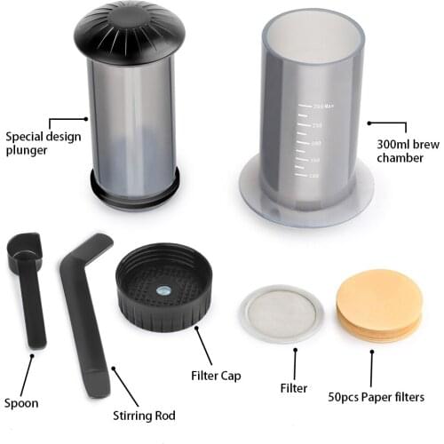 Icafilas Portable Coffee Maker Espresso French Press Coffee Pot Air Press Drip Coffee Machine Filters Paper Barista Tools