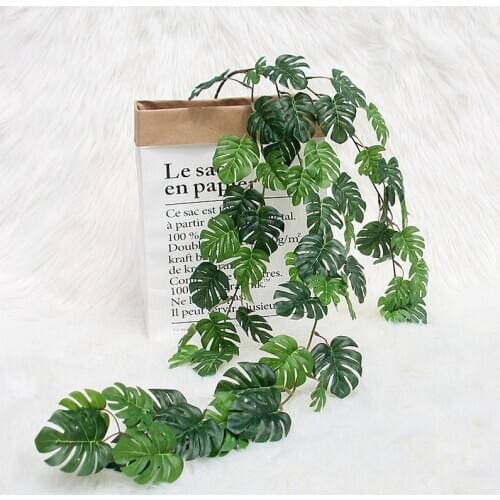 Artificial Plants Turtle Leaf Rattan Pine Needle Hanger Green Leaves Home Wedding Garden Decorative Fake Vine