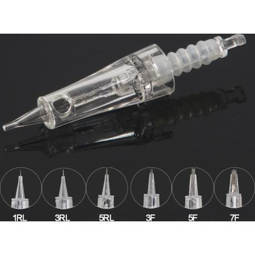 50pcs microblading eyebrow cartridge needle back flow prevention 1rl 3rl permanent makeup machine rubber tattoo needles