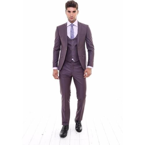 Handsome Groomsmen Notch Lapel Groom Tuxedos Mens Wedding Dress Man Jacket Blazer Prom Dinner (Jacket+Pants+Tie+Vest) A124