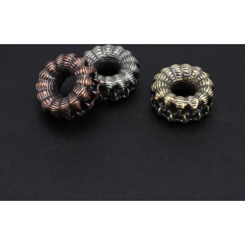 Circle Shape Paracord Bead DIY Copper Bead Lanyard Pendants Key Rings Accessories