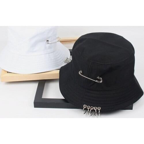 2021 Cool Unisex Iron Ring Folding Fisherman Hats Bucket Hat Hunting Fishing Outdoor Cap Hat Street Hip Hop Dancer Hat