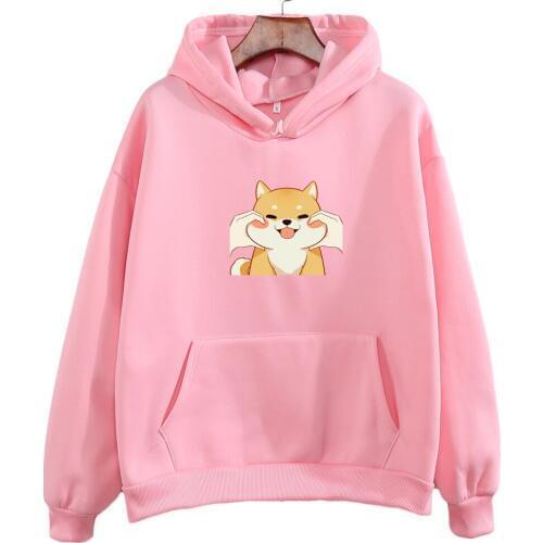 Summer Kawaii Corgi Dog Print Hoodies Women Autumn Japanese Streetwear Hoodie Cartoon Graphic Sweatshirt Harajuku Hoody Pullover
