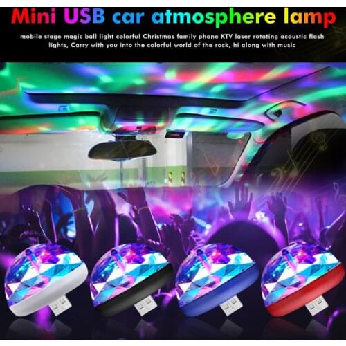 1Pc Mini Car Decoration Light USB Wireless RGB Light Car Interior Atmosphere Lamp Colorful LED Neon Light Car Accessories