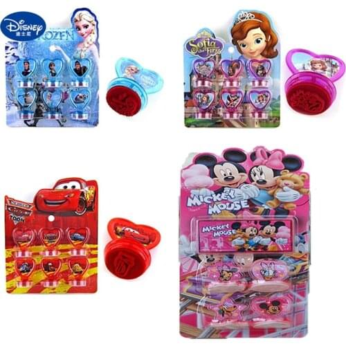 New Disney Mickey Minni Kid Cartoons Stamp Frozen Funny Stamps Toy Children Halloween Stamps Stamp and Die Sets Round Stamp Gift
