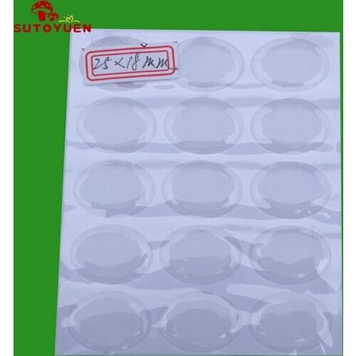 SUTOYUEN Wholesale 2000 pcs/lot 25*18mm Oval Shape Clear Epoxy Resin Dome Crystal Epoxy Sticker Adhesive For Jewelry