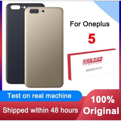 Original Back Housing Replacement For Oneplus 5 Back Cover Battery Glass For 1+5 A5000 Door Rear Replacement Case With Logo