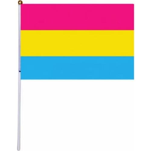 Pansexual Flag Pride Small Mini LGBT Hand Held Banner Stick Gay Rainbow Party Decorations Supplies For Parades Festival