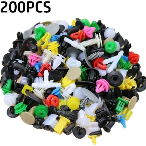 Plastic 200pcs Plastic Car Body Push Pin Rivet Fasteners Trim Moulding Clip Screw Driver Rivet/pack