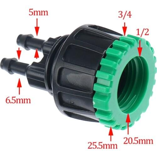 Garden hose 1/4" to 1/2" 3/4" Female Y connector irrigation 4/7 hose adapter