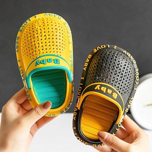2021 Summer Childrens Slippers For Boys Girls Toddler Slippers PVC Soft Home Bathroom Flip Flops Kids Non-slip Beach Sandals