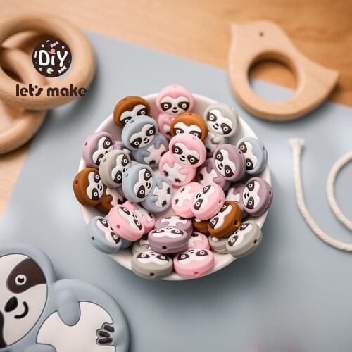 Silicone Bead Folivora Baby Teething Food Grade Silicone Pearl Teether Beads DIY Teething Nursing Necklace Abacus Chewable Bead