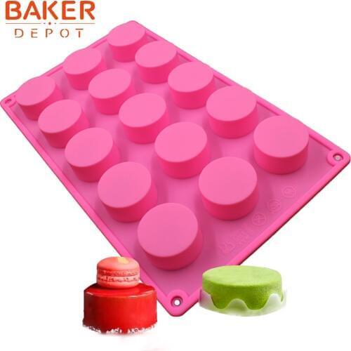 Silicone mold for cake pastry round handmade soap resin mould silicon candy pudding fondant form cake bread bakeware 15 cavity